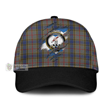 Balfour Tartan Classic Cap with Family Crest In Me Style