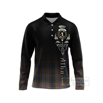 Balfour Tartan Long Sleeve Polo Shirt Featuring Alba Gu Brath Family Crest Celtic Inspired