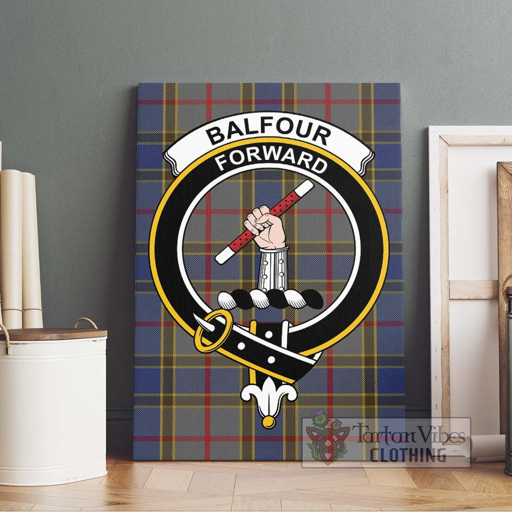 Balfour Tartan Canvas Print Wall Art with Family Crest Without Frame - Tartan Vibes Clothing