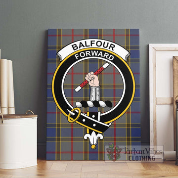 Balfour Tartan Canvas Print Wall Art with Family Crest