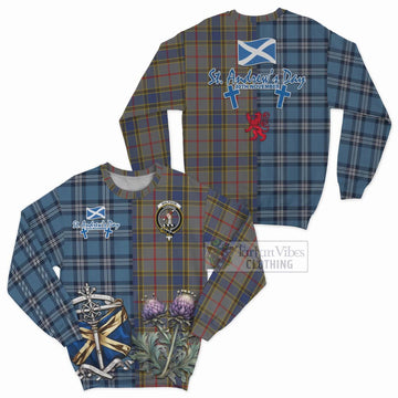 Balfour Tartan Sweatshirt Happy St. Andrew's Day Half Tartan Style