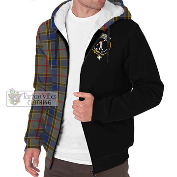 Balfour Tartan Sherpa Hoodie with Family Crest and Half Of Me Style