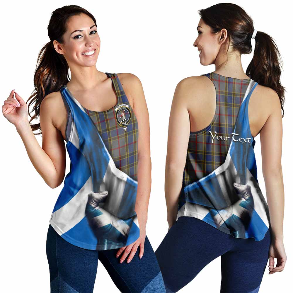 Tartan Vibes Clothing Balfour Tartan Women's Racerback Tanks with Family Crest Scotland Patriotic Style