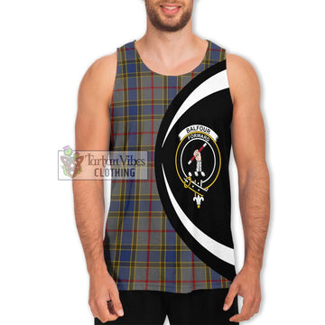 Balfour Tartan Men's Tank Top with Family Crest Circle Style