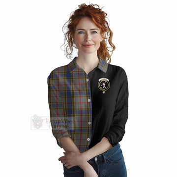 Balfour Tartan Women's Casual Shirt with Family Crest and Half Of Me Style