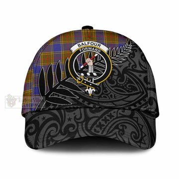 Balfour Crest Tartan Classic Cap with New Zealand Silver Fern Half Style