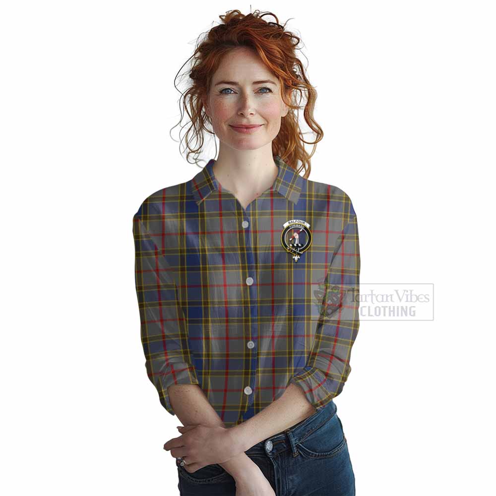 Tartan Vibes Clothing Balfour Tartan Women's Casual Shirt with Family Crest DNA In Me Style