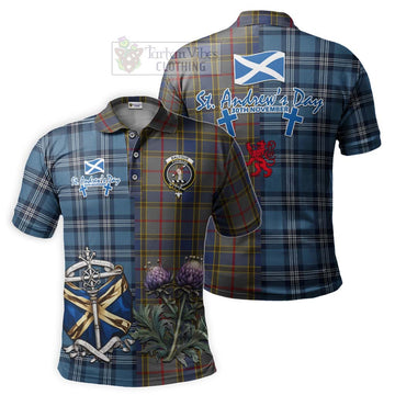 Balfour Tartan Polo Shirt Happy St. Andrew's Day Half Tartan Style