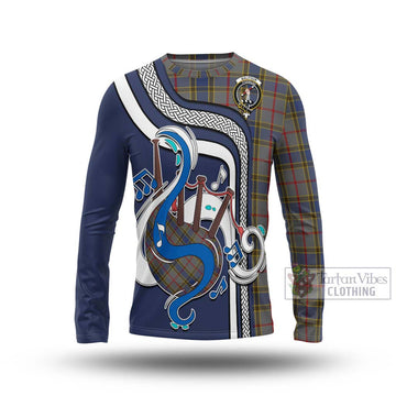 Balfour Tartan Long Sleeve T-Shirt with Epic Bagpipe Style