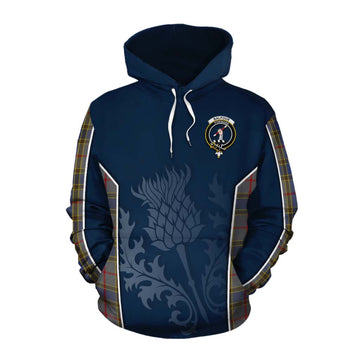 Balfour Tartan Cotton Hoodie with Family Crest and Scottish Thistle Vibes Sport Style