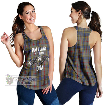 Balfour Tartan Women's Racerback Tanks with Family Crest DNA In Me Style