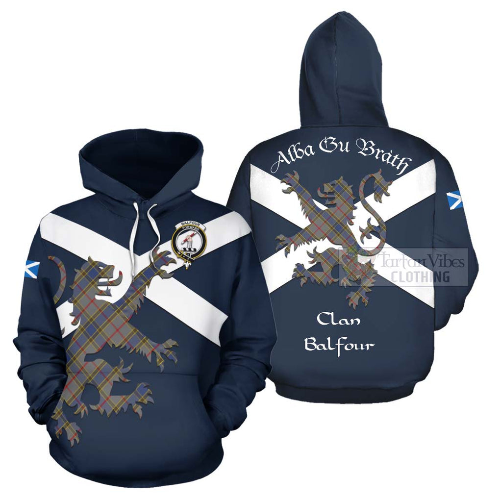 Tartan Vibes Clothing Balfour Tartan Lion Rampant Hoodie – Proudly Display Your Heritage with Alba Gu Brath and Clan Name