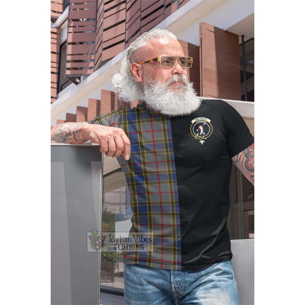 Tartan Vibes Clothing Balfour Tartan Cotton T-shirt with Family Crest and Half Of Me Style