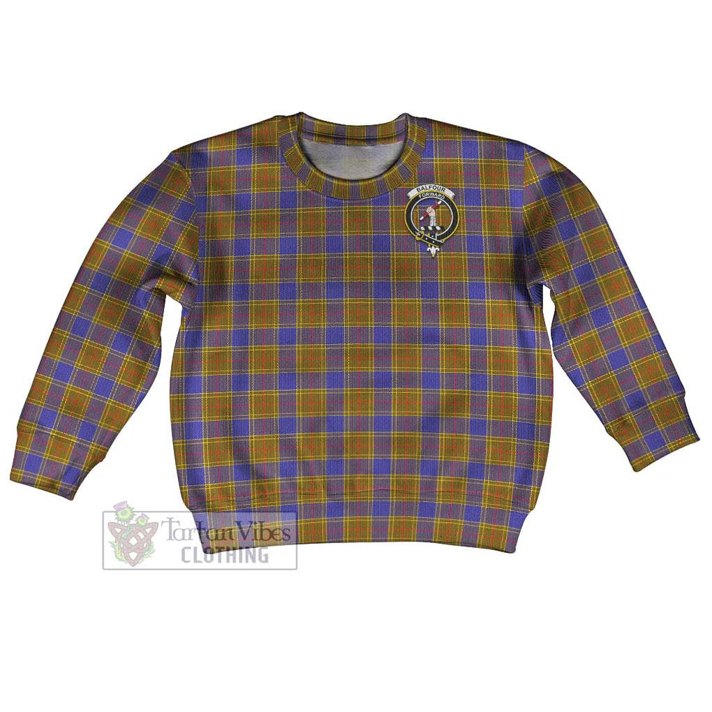 Tartan Vibes Clothing Balfour Tartan Kid Ugly Sweater with Family Crest