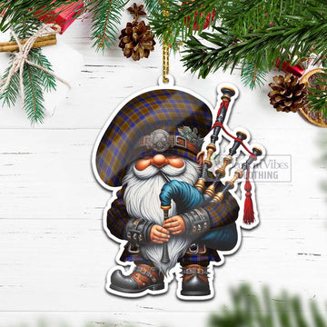 Balfour Tartan Bagpiper Gnome Christmas Ornament