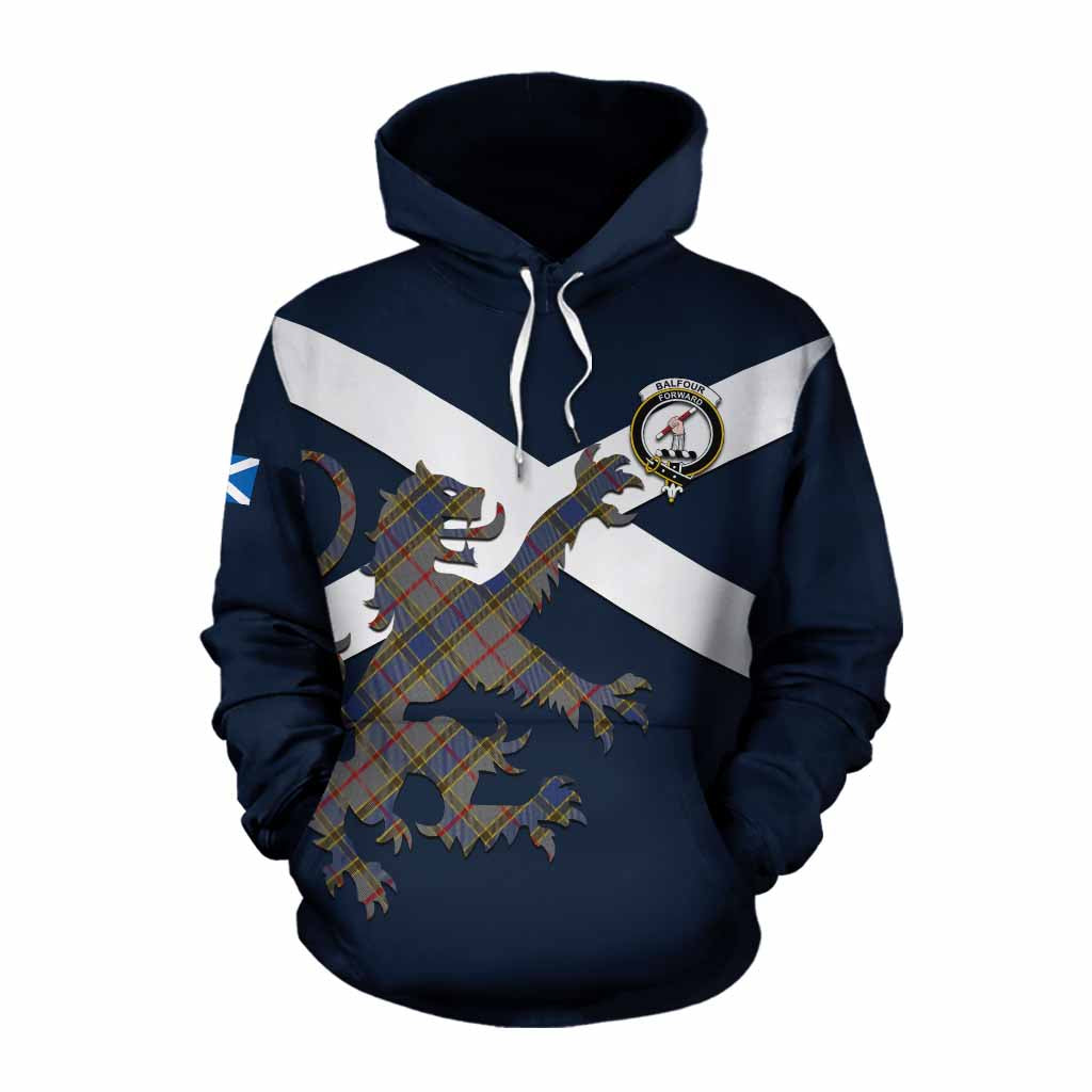 Tartan Vibes Clothing Balfour Tartan Lion Rampant Cotton Hoodie Proudly Display Your Heritage with Alba Gu Brath and Clan Name