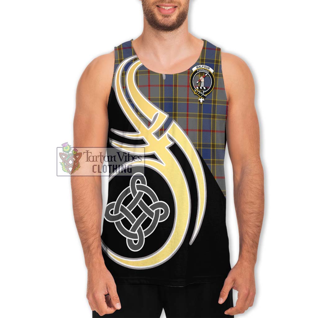 Balfour Tartan Men's Tank Top with Family Crest and Celtic Symbol Style Men - Tartan Vibes Clothing