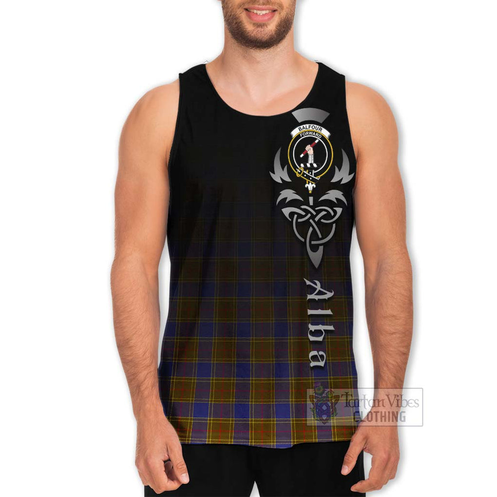 Tartan Vibes Clothing Balfour Tartan Men's Tank Top Featuring Alba Gu Brath Family Crest Celtic Inspired