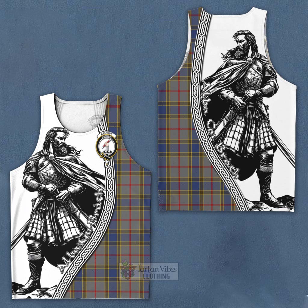 Balfour Tartan Clan Crest Men's Tank Top with Highlander Warrior Celtic Style Men - Tartan Vibes Clothing