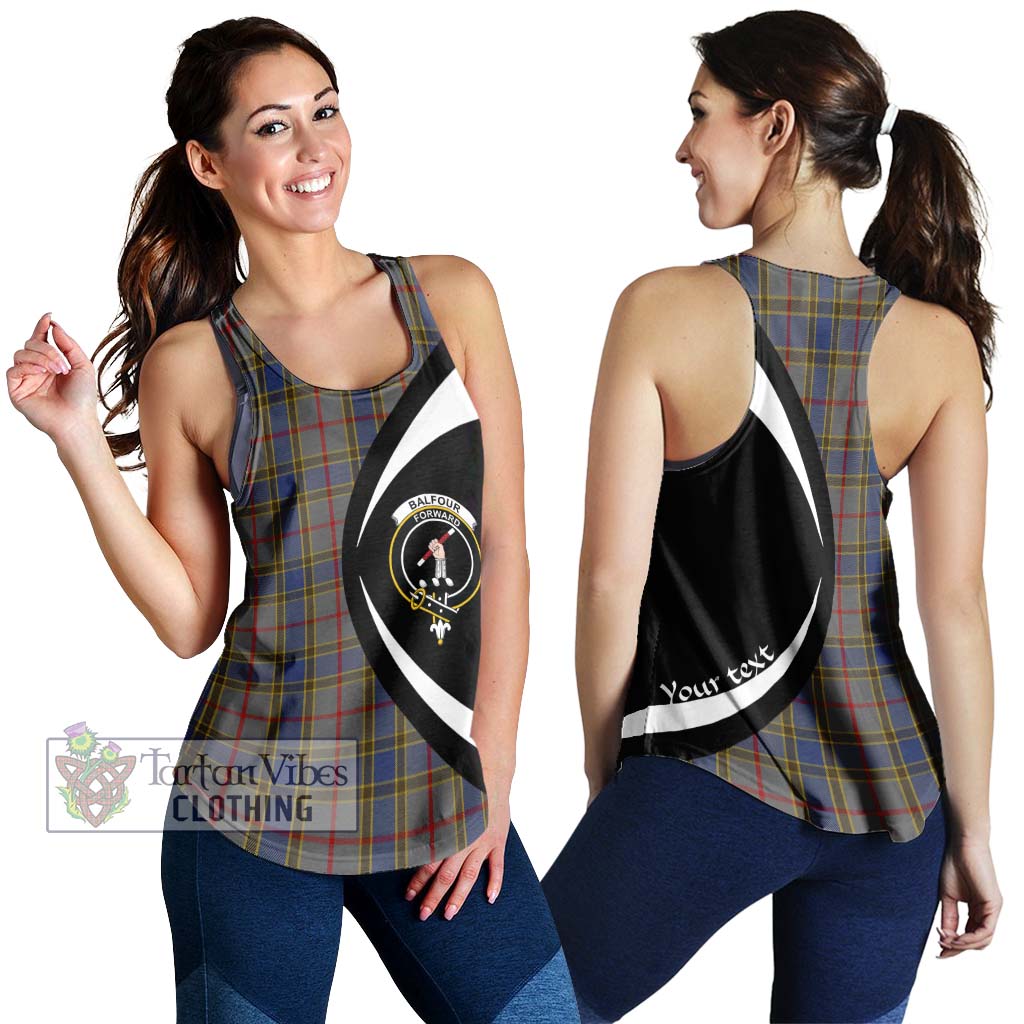 Balfour Tartan Women's Racerback Tanks with Family Crest Circle Style 4XL - Tartan Vibes Clothing