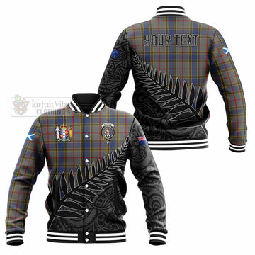 Balfour Crest Tartan Baseball Jacket with New Zealand Silver Fern Half Style