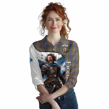 Balfour Crest Tartan Women's Casual Shirt Inspired by the Freedom of Scottish Warrior