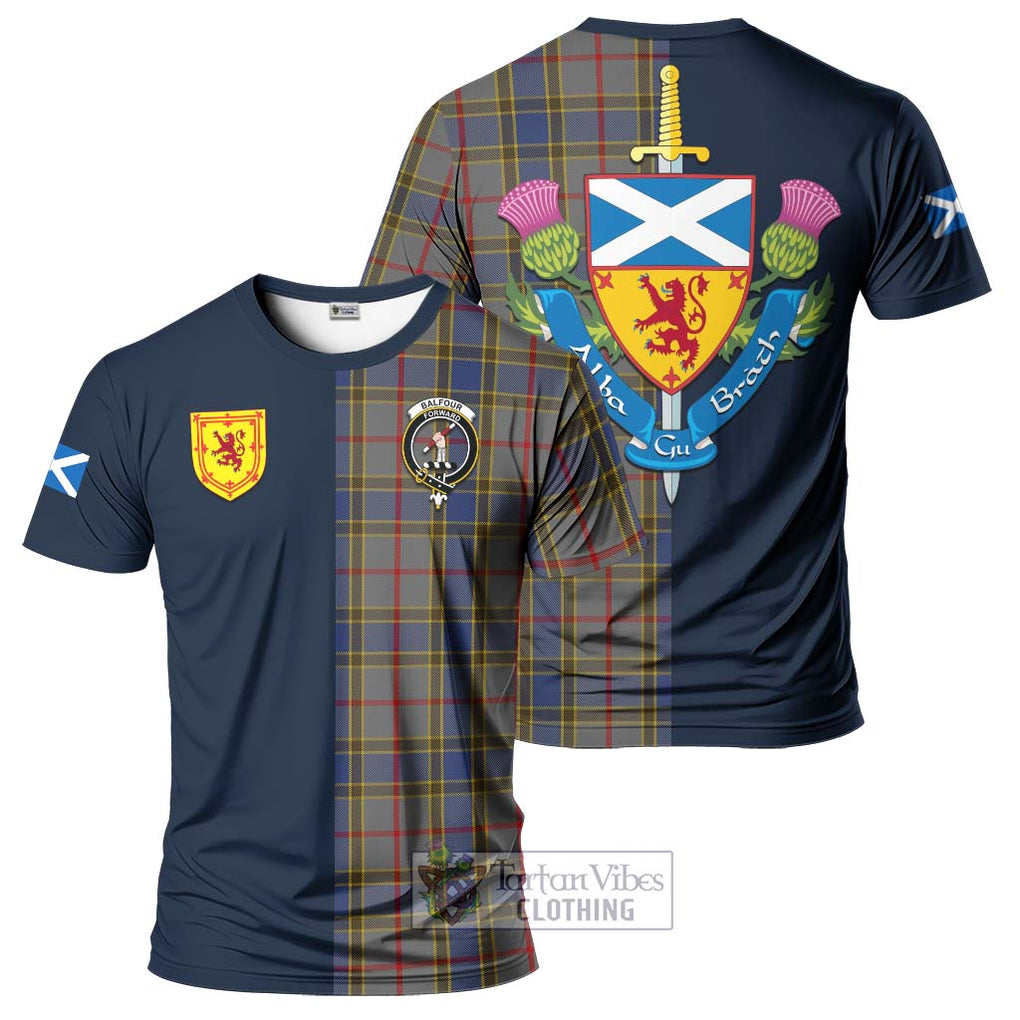 Tartan Vibes Clothing Balfour Tartan T-Shirt Alba with Scottish Lion Royal Arm Half Style