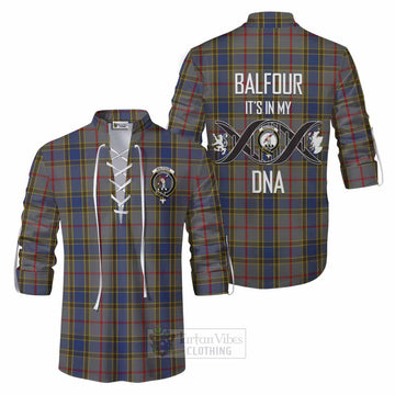 Balfour Tartan Ghillie Kilt Shirt with Family Crest DNA In Me Style