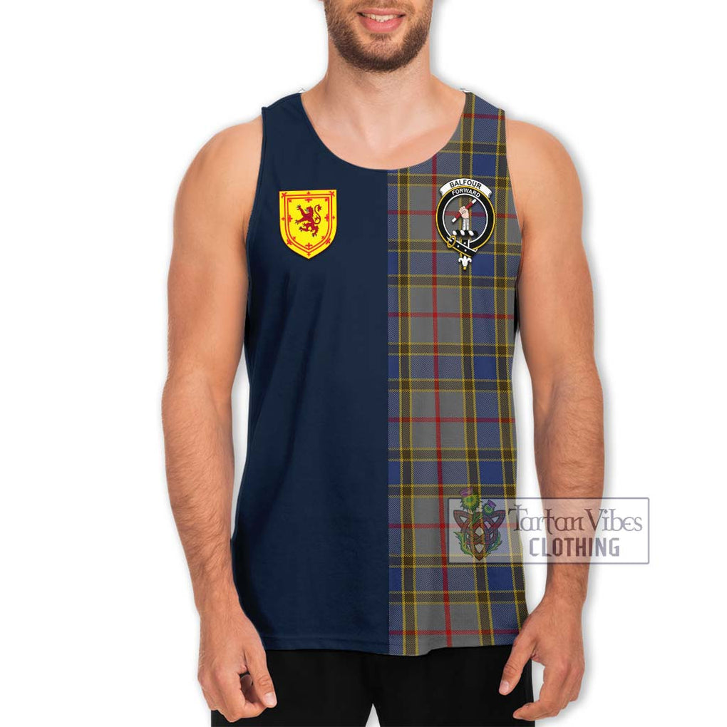 Tartan Vibes Clothing Balfour Tartan Men's Tank Top with Scottish Lion Royal Arm Half Style