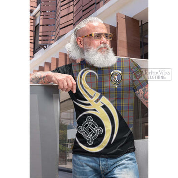 Balfour Tartan Cotton T-shirt with Family Crest and Celtic Symbol Style