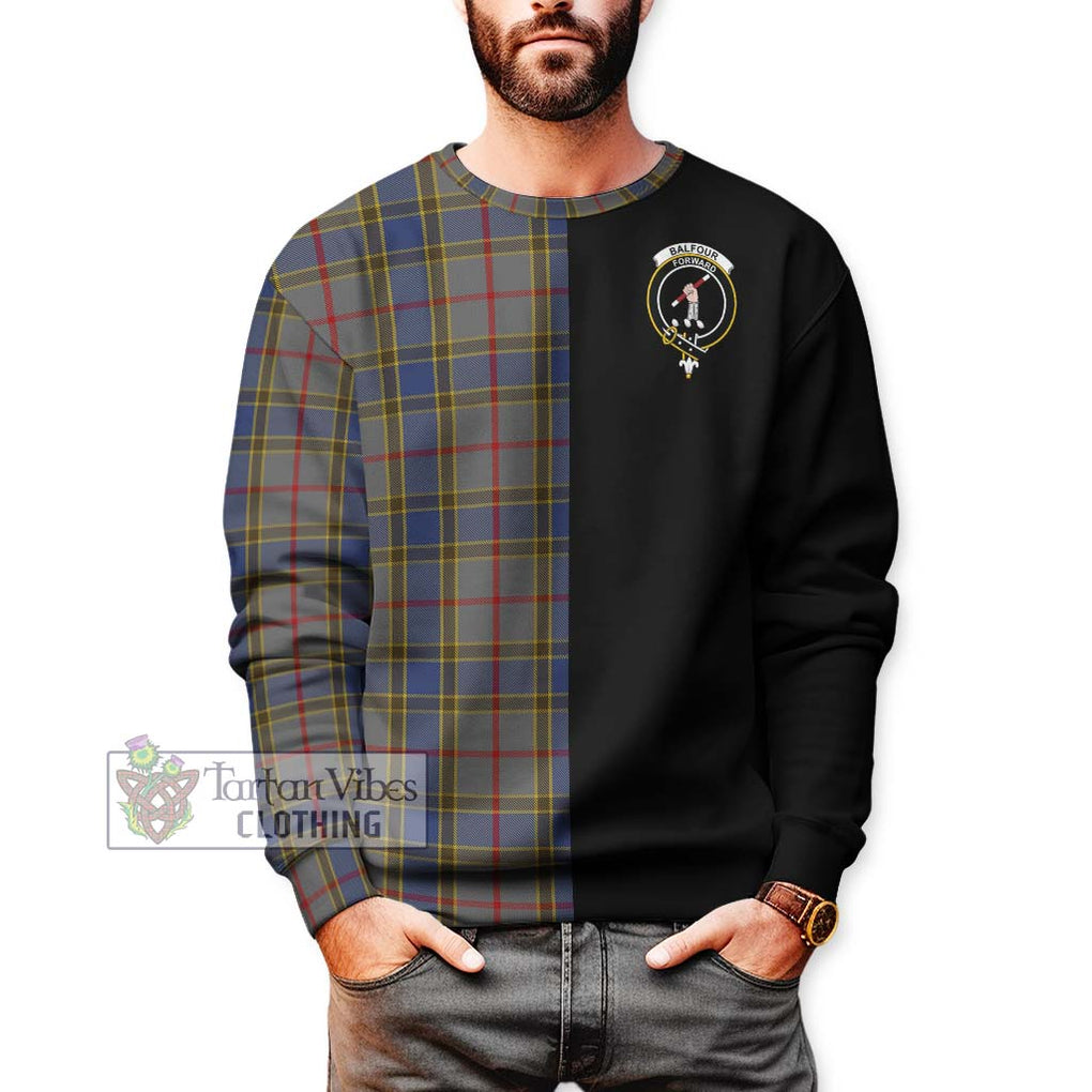 Balfour Tartan Sweatshirt with Family Crest and Half Of Me Style Unisex - Tartanvibesclothing Shop