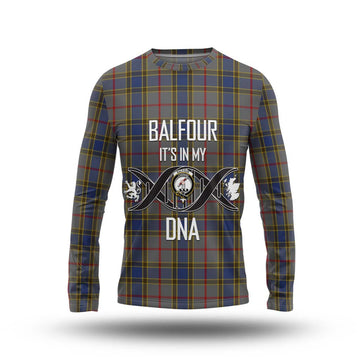 Balfour Tartan Long Sleeve T-Shirt with Family Crest DNA In Me Style