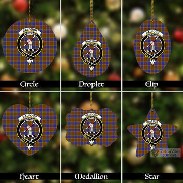 Balfour Tartan Christmas Aluminium Ornament with Family Crest