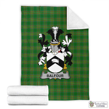 Balfour Irish Clan Tartan Blanket with Coat of Arms