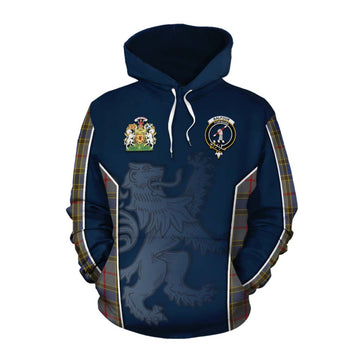 Balfour Tartan Cotton Hoodie with Family Crest and Lion Rampant Vibes Sport Style