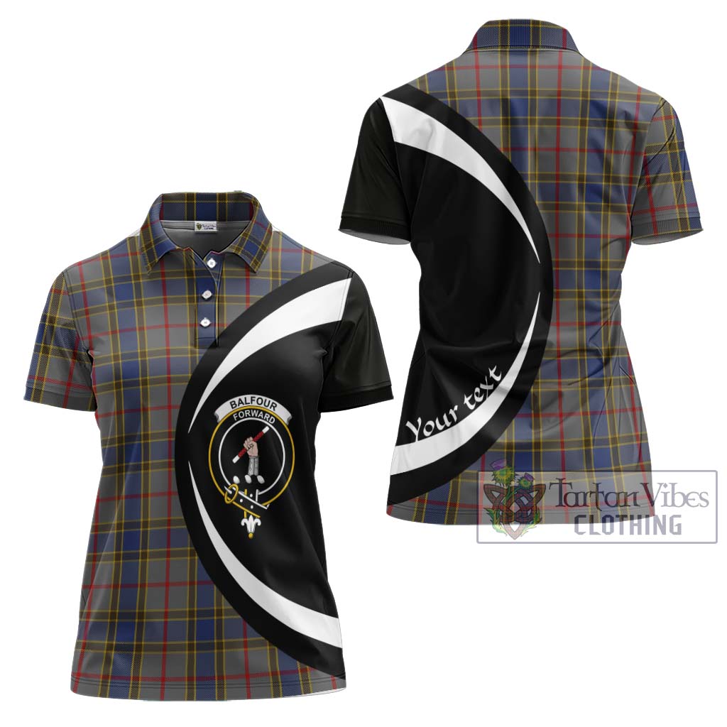 Balfour Tartan Women's Polo Shirt with Family Crest Circle Style Women - Tartan Vibes Clothing