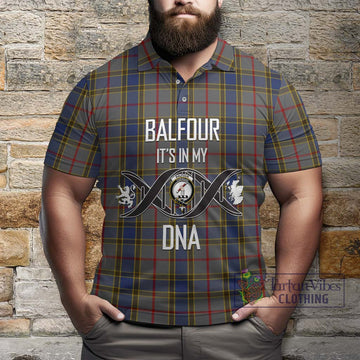 Balfour Tartan Polo Shirt with Family Crest DNA In Me Style