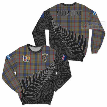 Balfour Crest Tartan Sweatshirt with New Zealand Silver Fern Half Style