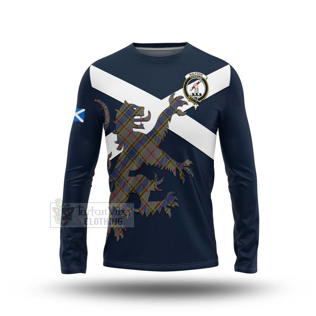 Tartan Vibes Clothing Balfour Tartan Lion Rampant Long Sleeve T-Shirt – Proudly Display Your Heritage with Alba Gu Brath and Clan Name