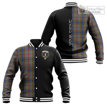 Balfour Tartan Baseball Jacket with Family Crest and Half Of Me Style