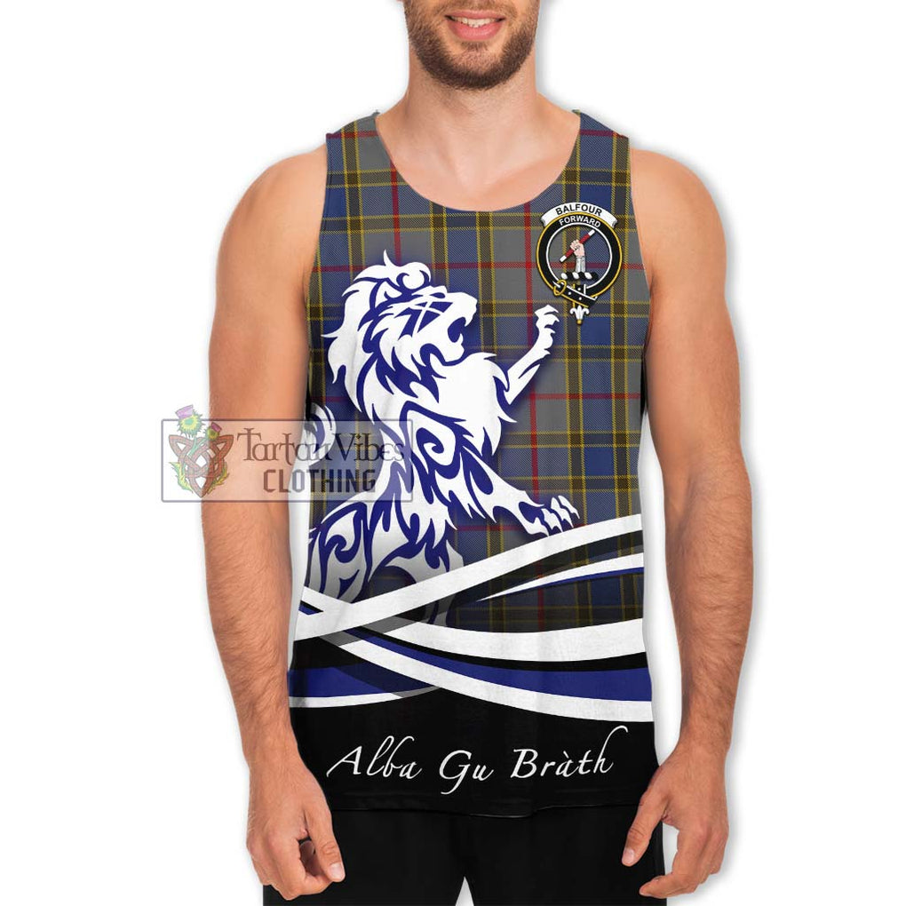 Balfour Tartan Men's Tank Top with Alba Gu Brath Regal Lion Emblem Men - Tartanvibesclothing Shop