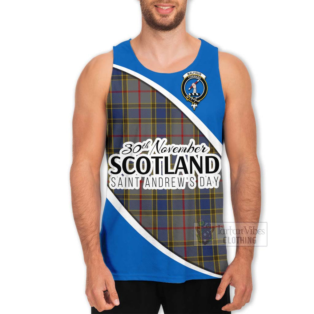 Tartan Vibes Clothing Balfour Family Crest Tartan Men's Tank Top Celebrate Saint Andrew's Day in Style