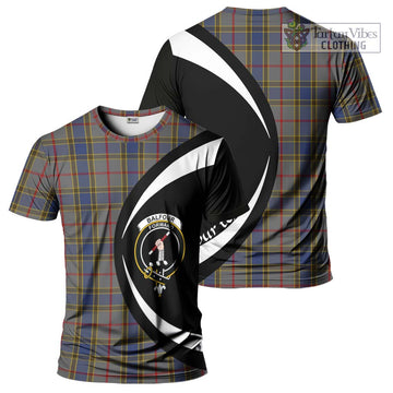 Balfour Tartan T-Shirt with Family Crest Circle Style