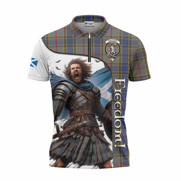 Balfour Crest Tartan Zipper Polo Shirt Inspired by the Freedom of Scottish Warrior