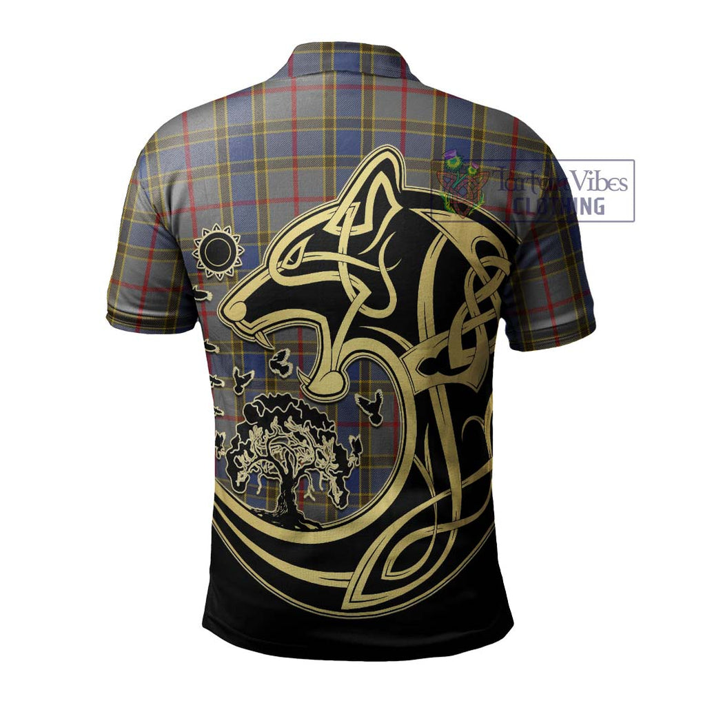 Balfour Tartan Polo Shirt with Family Crest Celtic Wolf Style - Tartanvibesclothing Shop