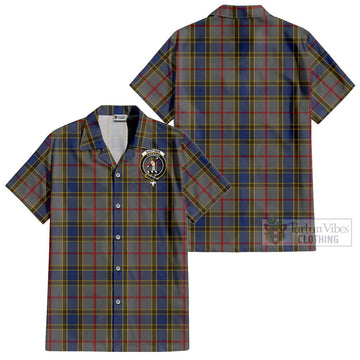 Balfour Tartan Cotton Hawaiian Shirt with Family Crest