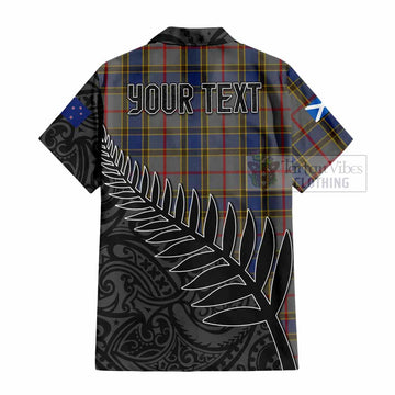 Balfour Crest Tartan Short Sleeve Button Shirt with New Zealand Silver Fern Half Style