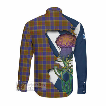 Balfour Tartan Family Crest Long Sleeve Button Shirt Scottish Thistle Celtic Inspired Men's Shirt - Tartan Vibes Clothing