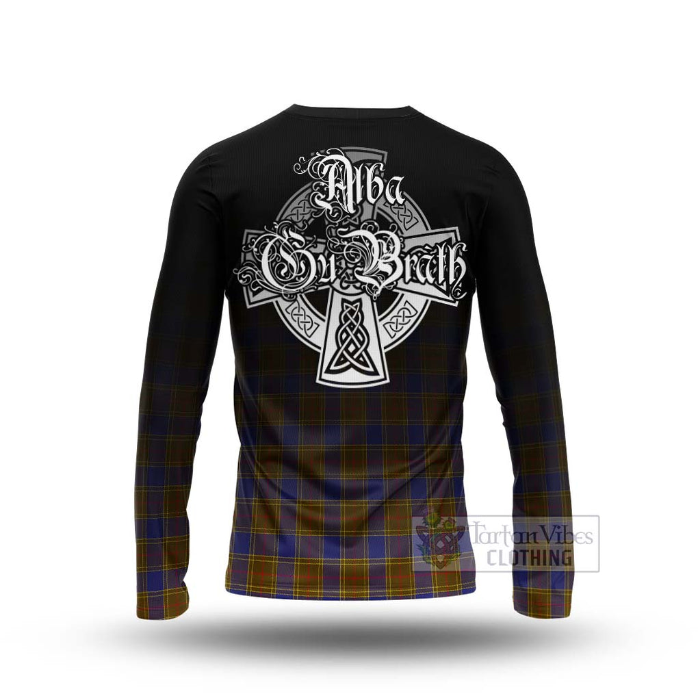 Tartan Vibes Clothing Balfour Tartan Long Sleeve T-Shirt Featuring Alba Gu Brath Family Crest Celtic Inspired