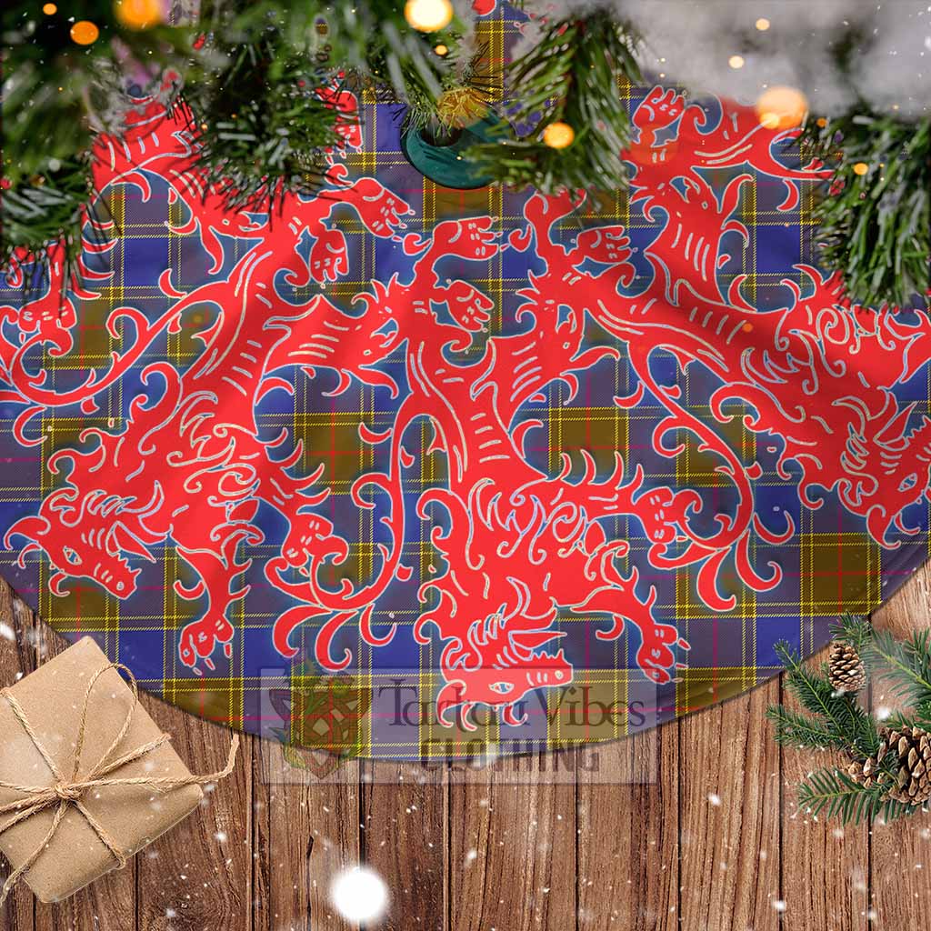 Tartan Vibes Clothing Balfour Tartan Christmas Tree Skirt Lion Rampant Style